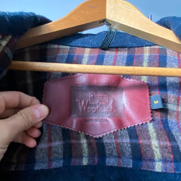 🍂 90s Vintage Dark Blue Wool Zip-Up Bomber Jacket by Woolrich - Picture 8 of 8